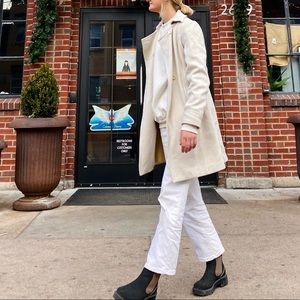 mac & jac womens pea / trench / long coat cream color